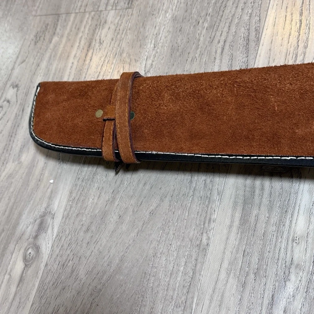 VTG Leather‎ Rifle Gun Case Scabbard Hand Made Deer Scene Western Design 51x9